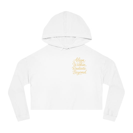 "Align Within Radiate Beyond" Chakra Women’s Cropped Hooded Sweatshirt