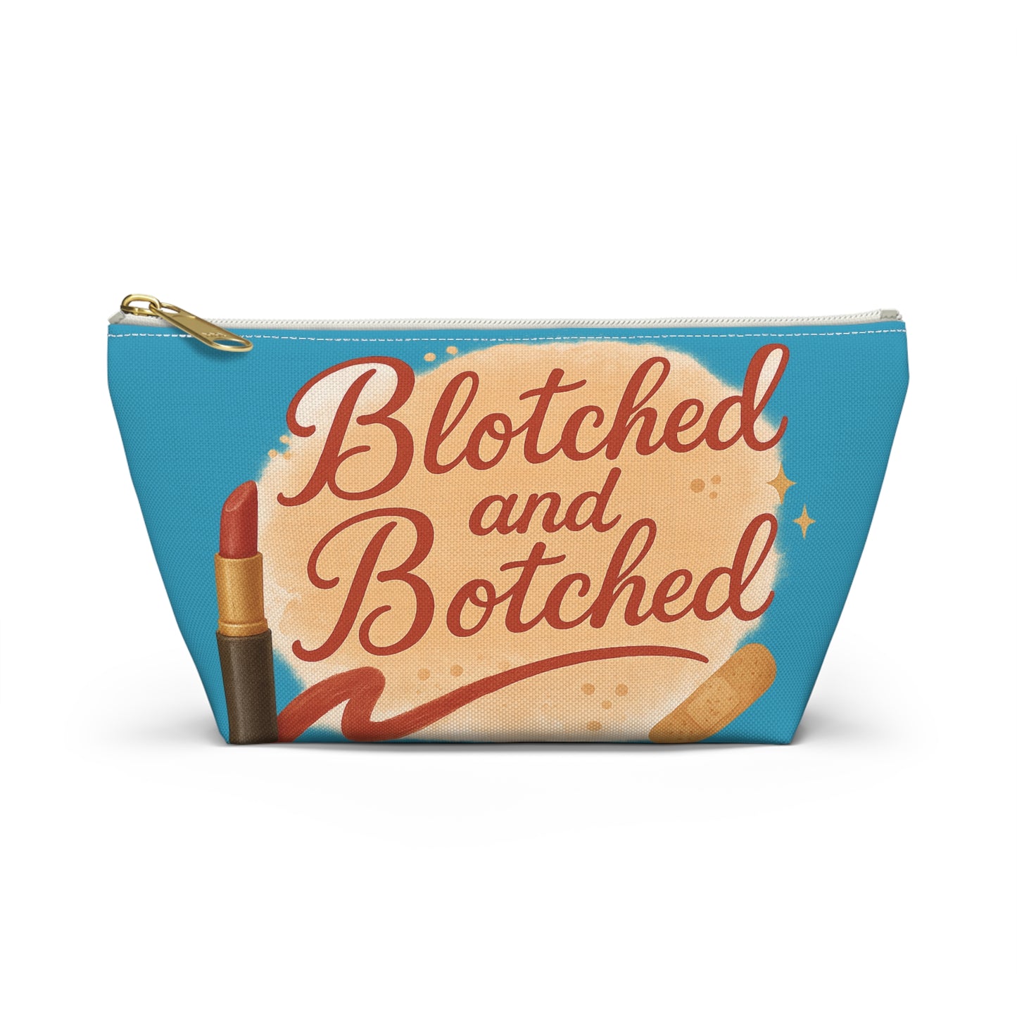 "Blotched and Botched" Charming Accessory Pouch for Love Notes, Makeup Bag, Gift for Her, Cute Storage, Rainbow Design