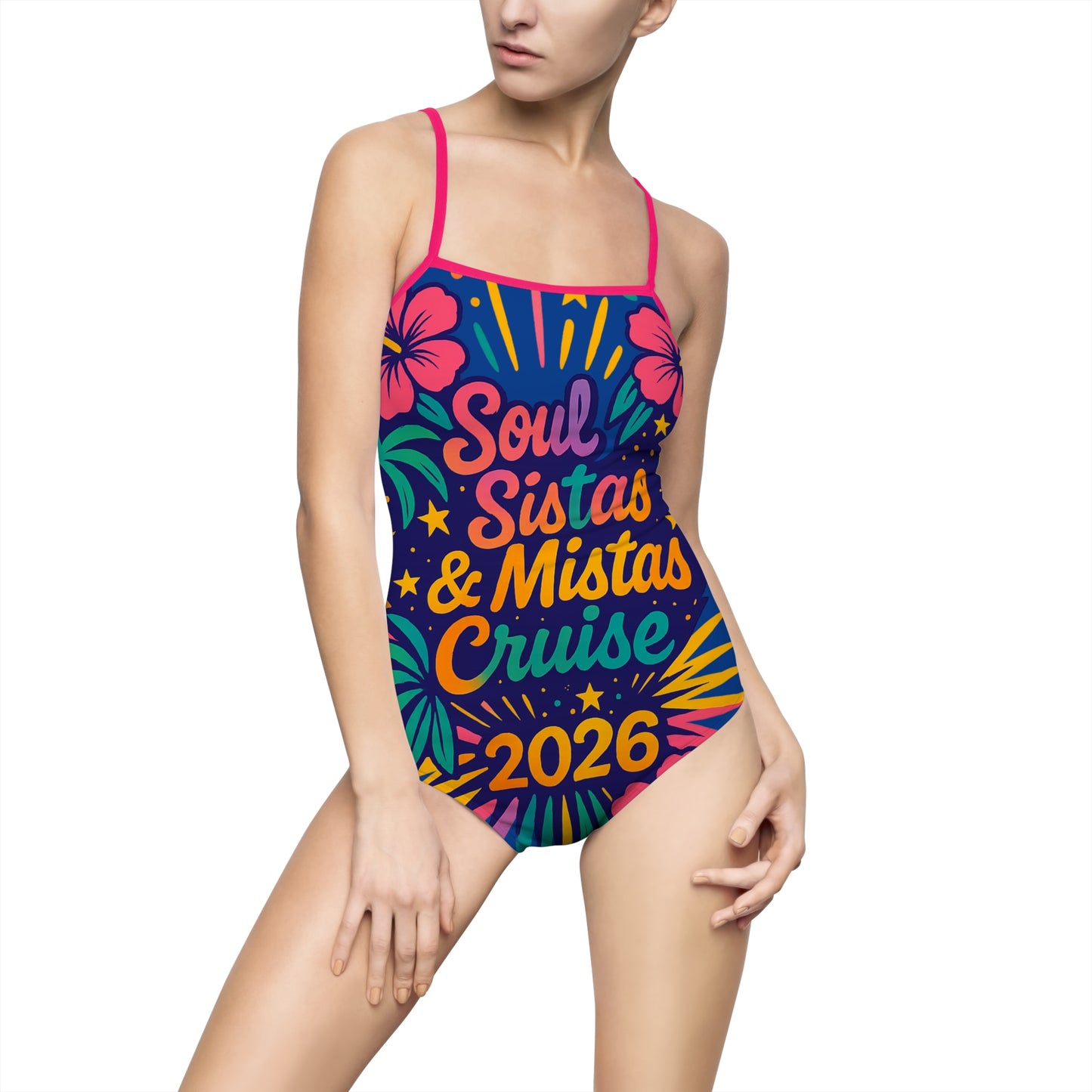 Vibrant Soul Sistas and Mistas Cruise 2026 One-Piece Swimsuit for Tropical Getaways, Cruise Wear, Beach Day, Pool Party, Summer Fun