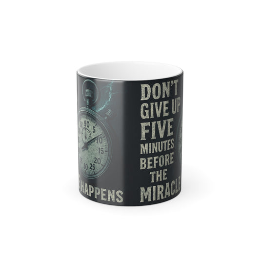 "Dont give up" Masculine Color Morphing Mug, 11oz