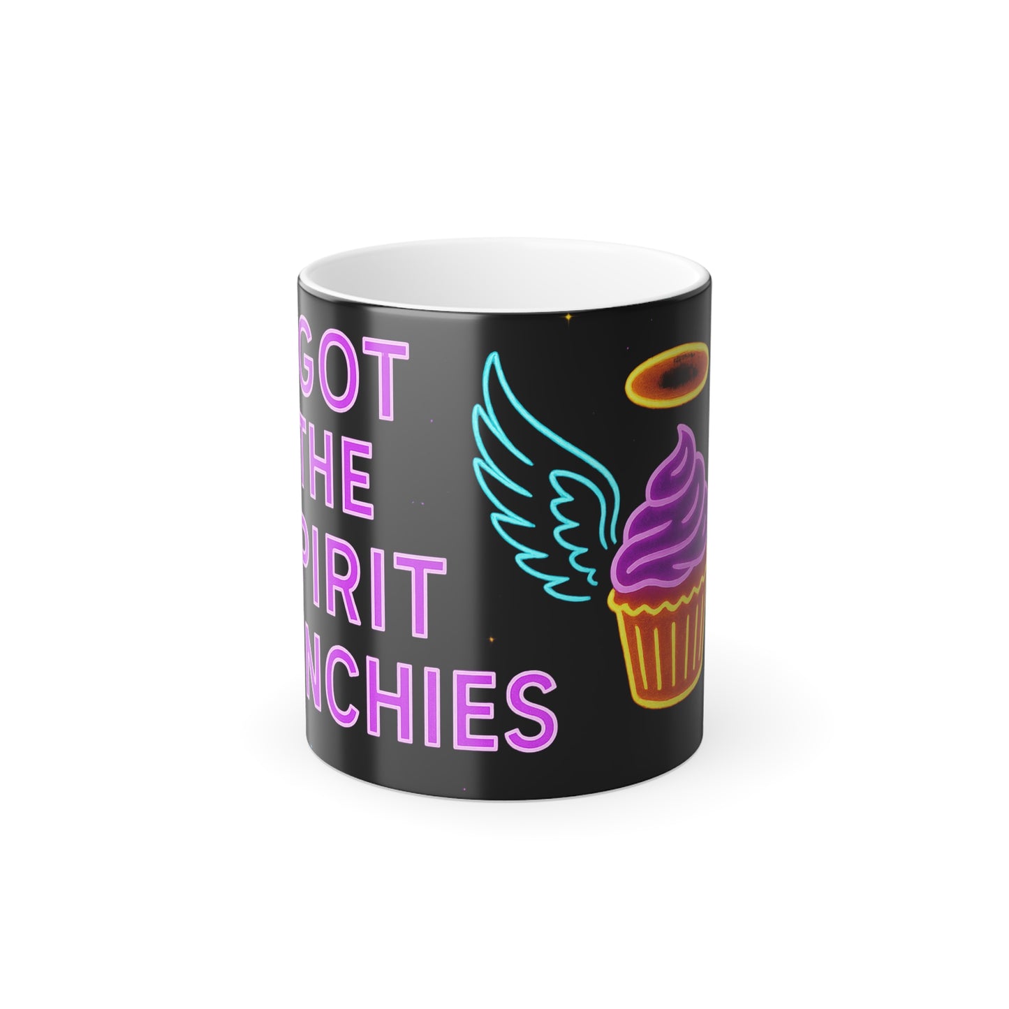 "I got the spirit munchies" Femanine Color Morphing Mug, 11oz