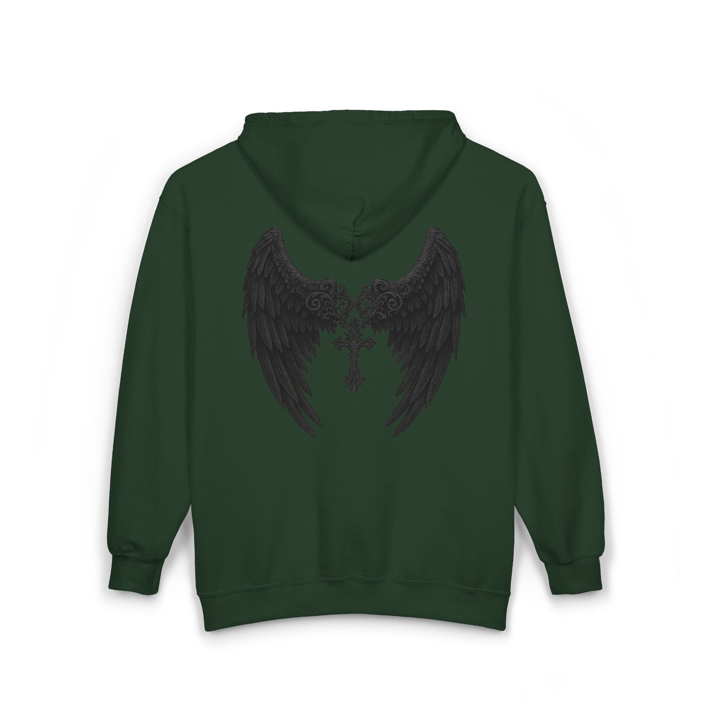 Gothic Wings Full Zip Hoodie, Unisex Heavy Blend Sweatshirt, Gift for Him/Her, Casual Wear, Gothic Style, Cozy Jacket