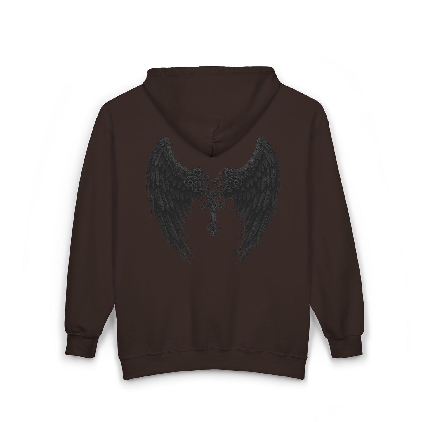 Gothic Wings Full Zip Hoodie, Unisex Heavy Blend Sweatshirt, Gift for Him/Her, Casual Wear, Gothic Style, Cozy Jacket