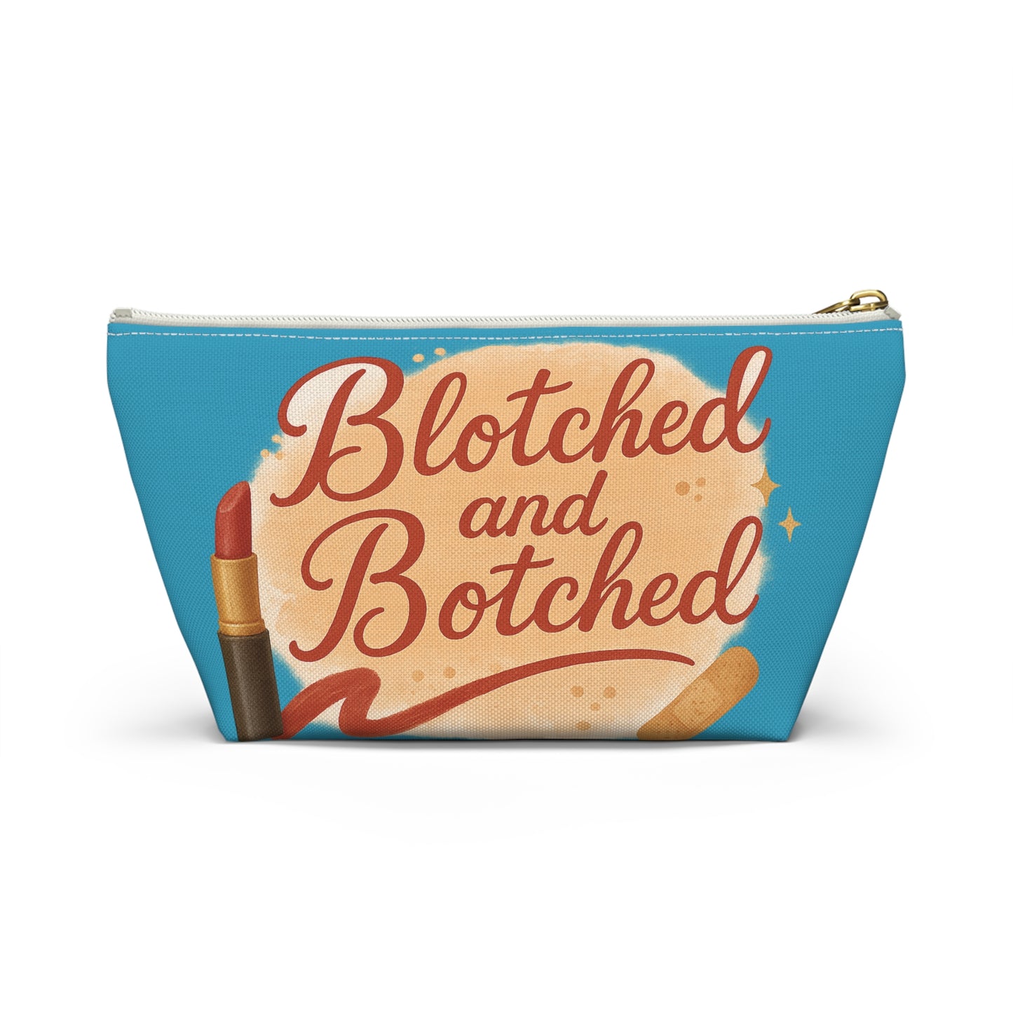 "Blotched and Botched" Charming Accessory Pouch for Love Notes, Makeup Bag, Gift for Her, Cute Storage, Rainbow Design