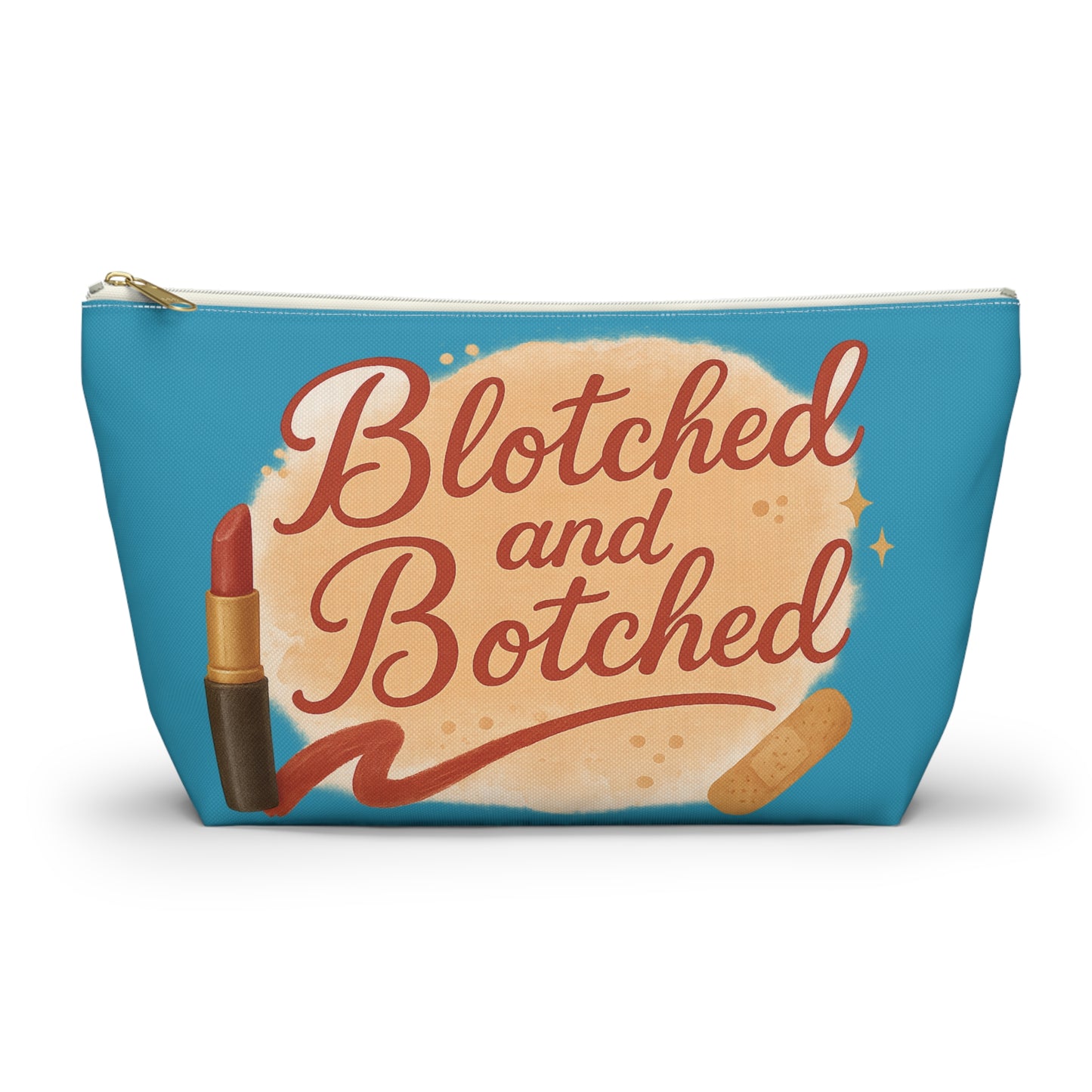 "Blotched and Botched" Charming Accessory Pouch for Love Notes, Makeup Bag, Gift for Her, Cute Storage, Rainbow Design