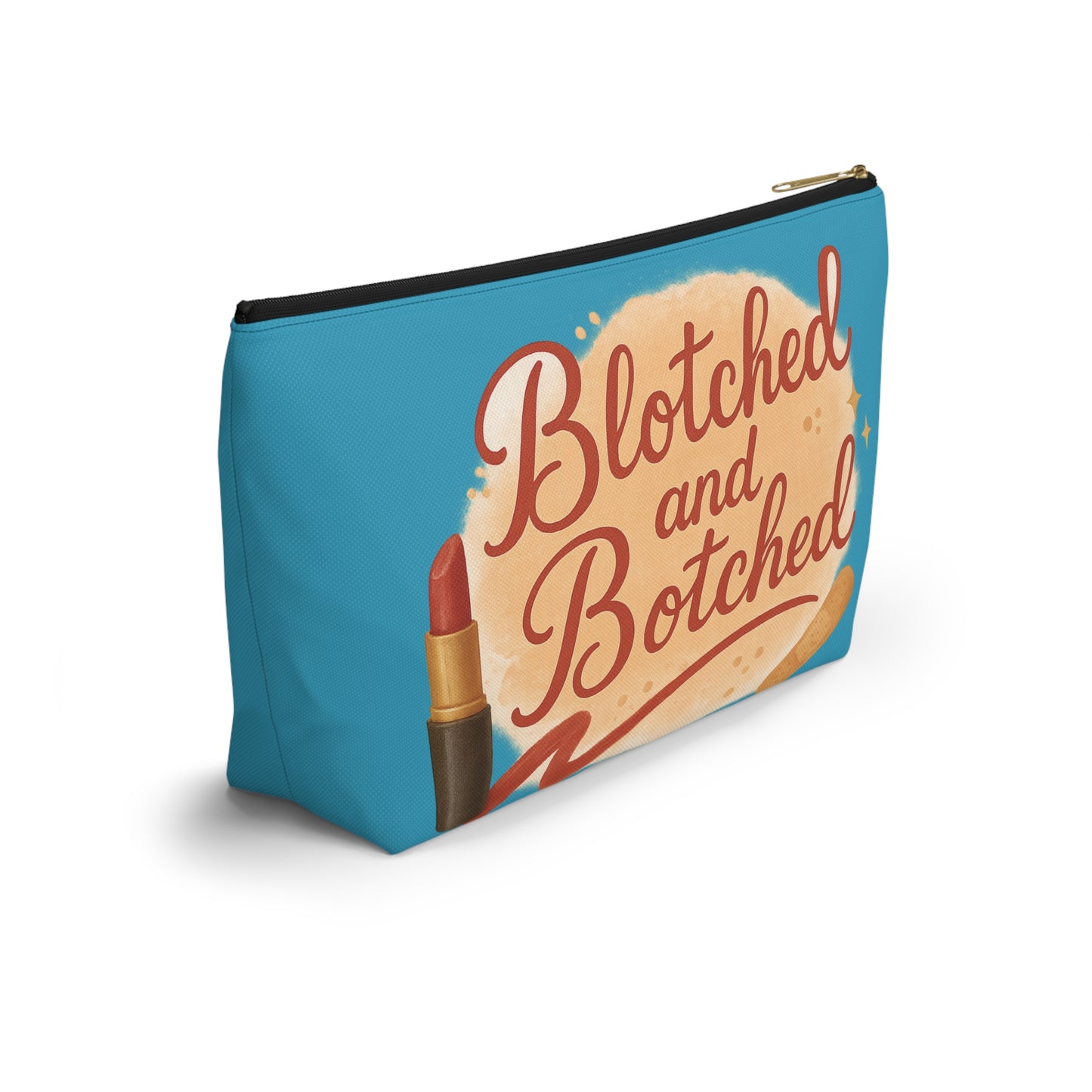 "Blotched and Botched" Charming Accessory Pouch for Love Notes, Makeup Bag, Gift for Her, Cute Storage, Rainbow Design