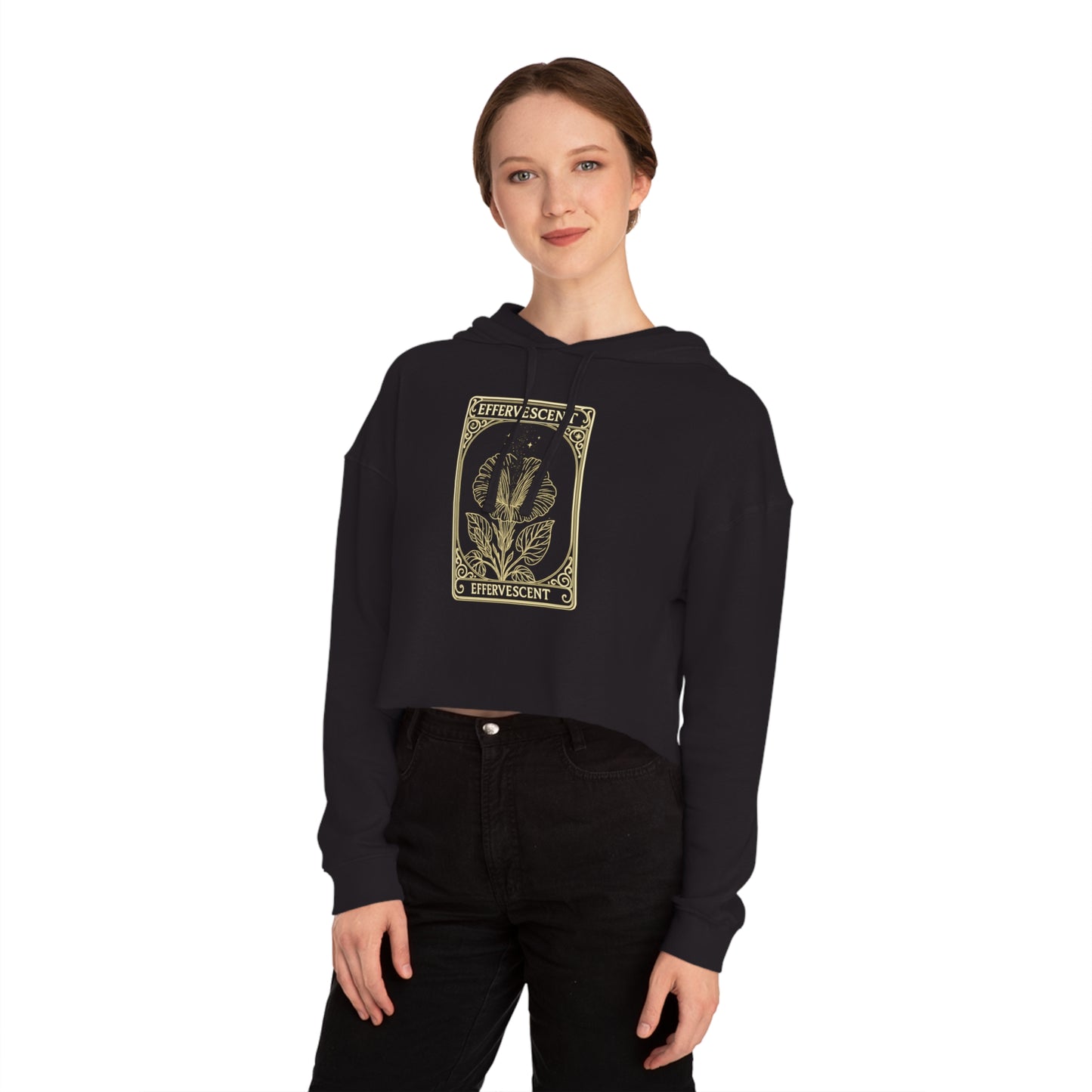 Effervescent Oracle Card Women’s Cropped Hooded Sweatshirt