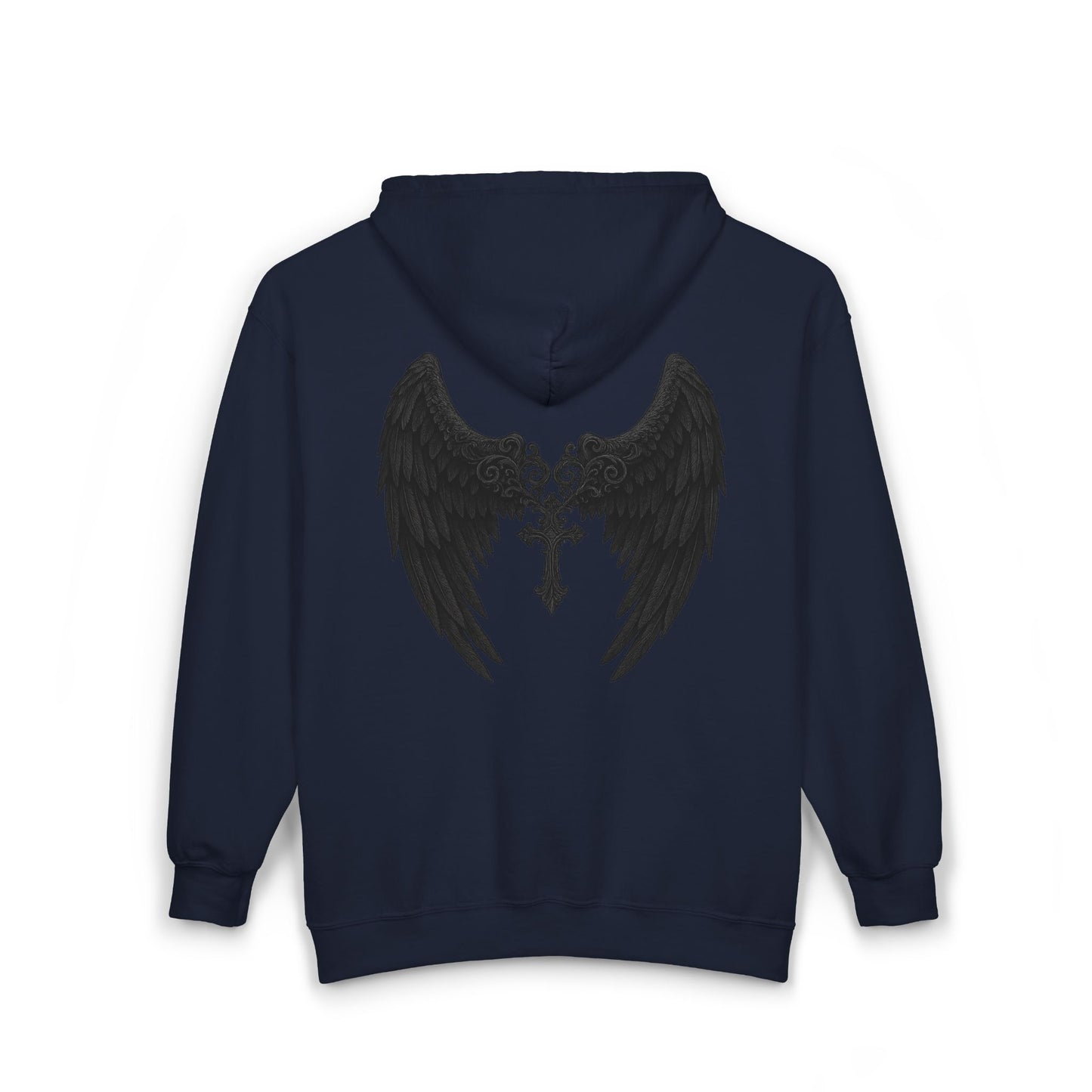 Gothic Wings Full Zip Hoodie, Unisex Heavy Blend Sweatshirt, Gift for Him/Her, Casual Wear, Gothic Style, Cozy Jacket