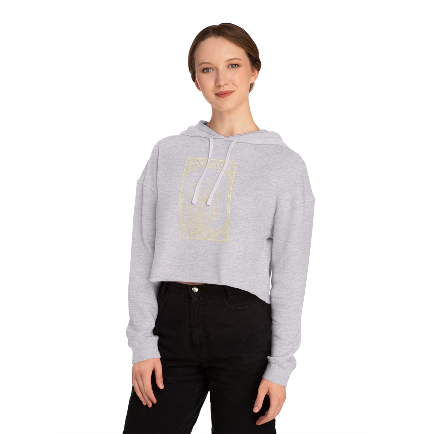 Effervescent Oracle Card Women’s Cropped Hooded Sweatshirt