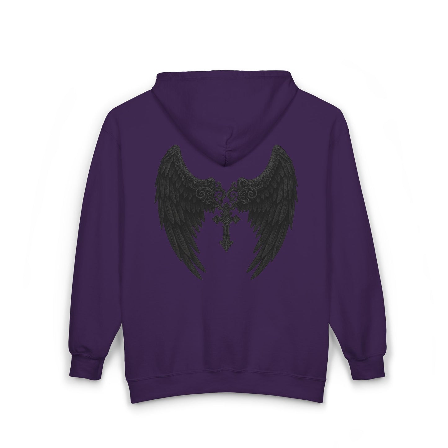 Gothic Wings Full Zip Hoodie, Unisex Heavy Blend Sweatshirt, Gift for Him/Her, Casual Wear, Gothic Style, Cozy Jacket