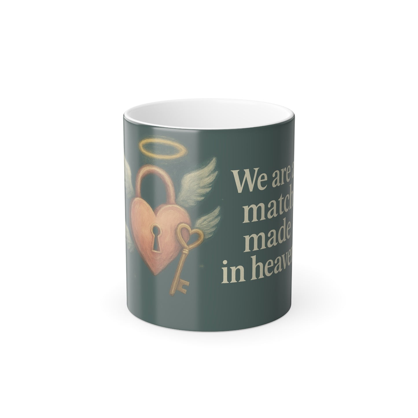 "We are a match" Femanine Color Morphing Mug, 11oz