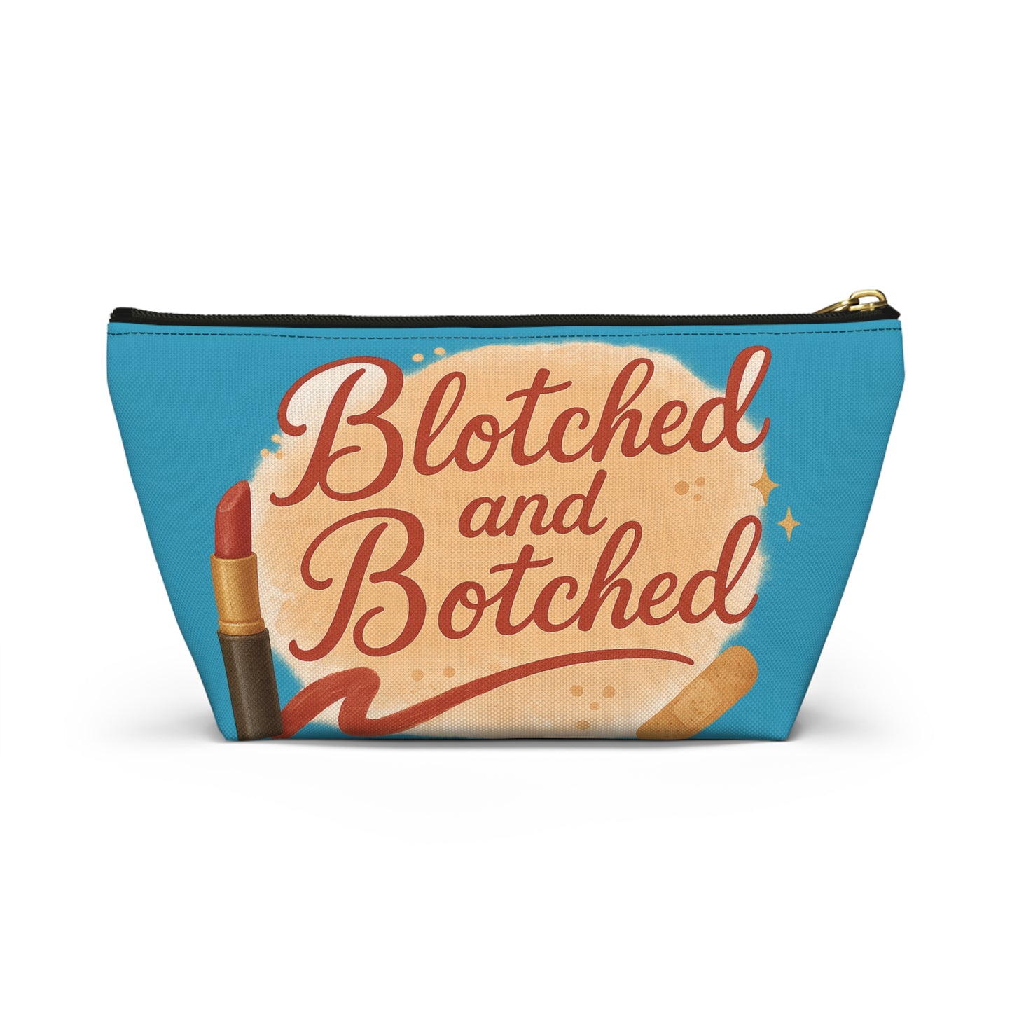 "Blotched and Botched" Charming Accessory Pouch for Love Notes, Makeup Bag, Gift for Her, Cute Storage, Rainbow Design