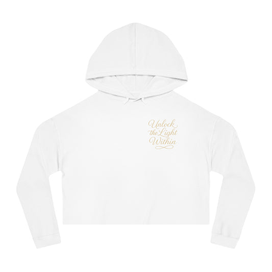 "Unlock the Light Within" Women’s Cropped Hooded Sweatshirt