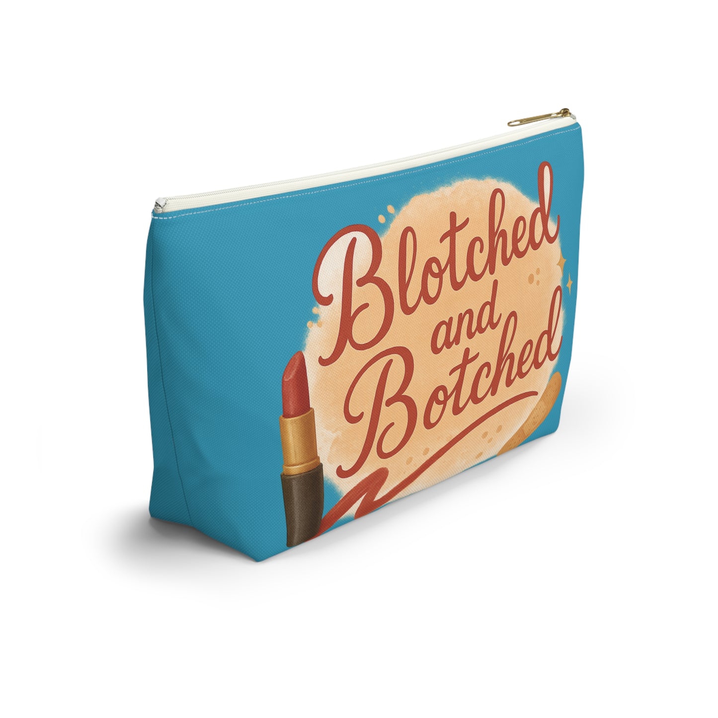 "Blotched and Botched" Charming Accessory Pouch for Love Notes, Makeup Bag, Gift for Her, Cute Storage, Rainbow Design