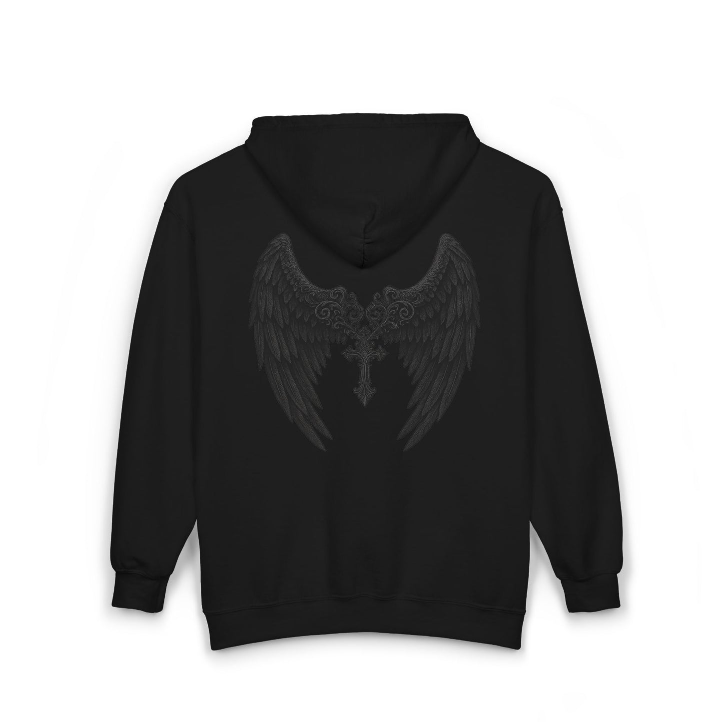 Gothic Wings Full Zip Hoodie, Unisex Heavy Blend Sweatshirt, Gift for Him/Her, Casual Wear, Gothic Style, Cozy Jacket