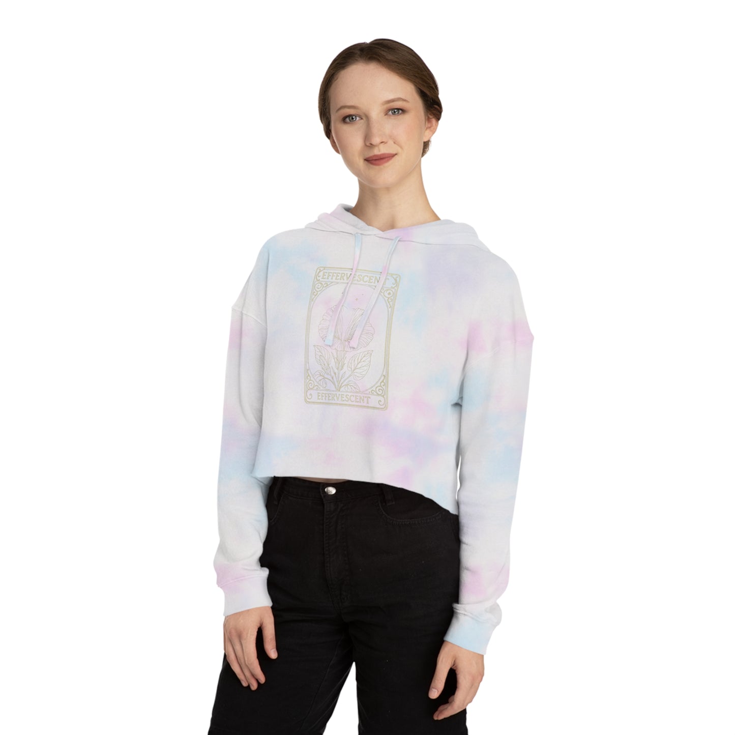 Effervescent Oracle Card Women’s Cropped Hooded Sweatshirt