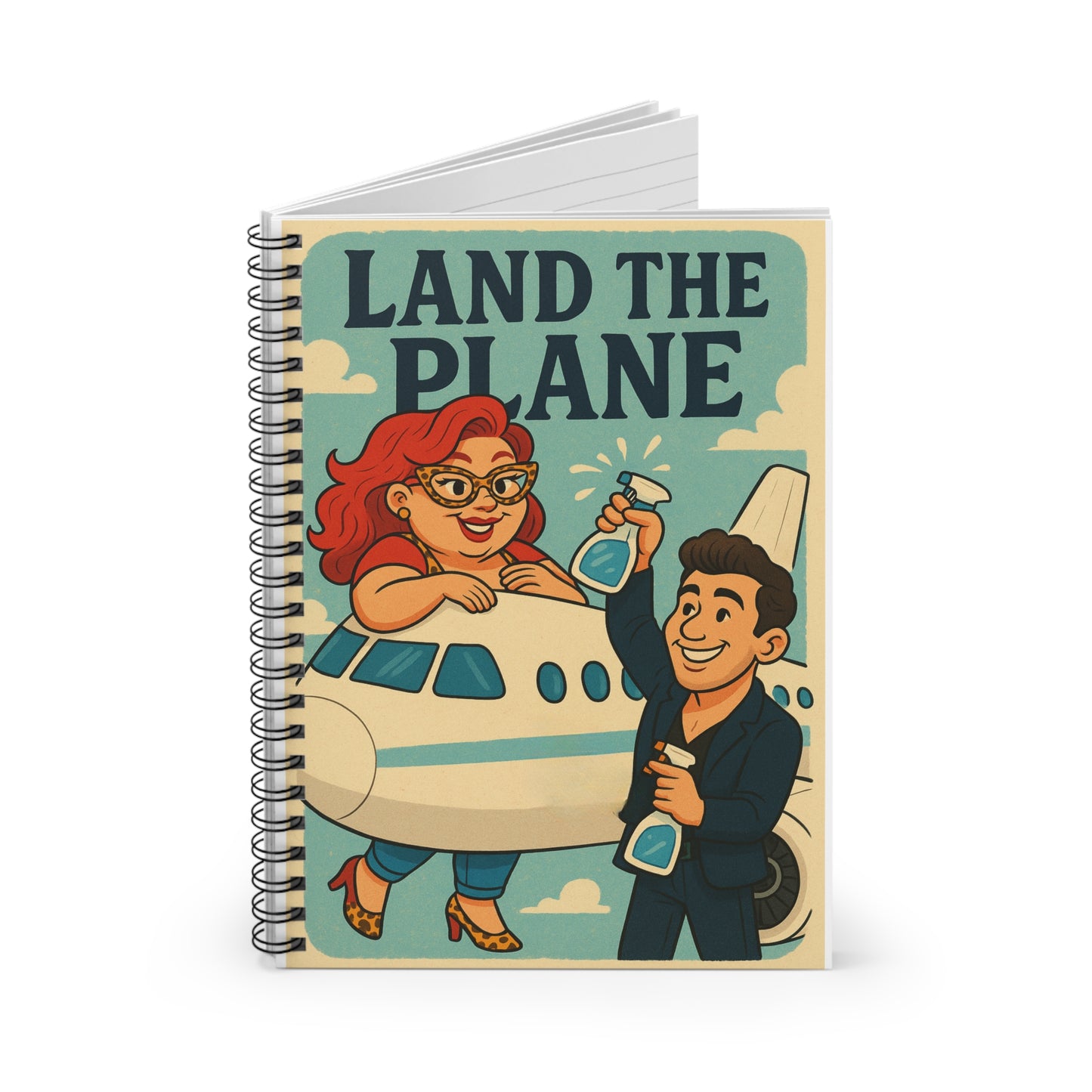 Playful Air Travel Spiral Notebook - Perfect for Jetsetters, Travelers, Dreamers, Gift for Pilots, Travel Planning Journal