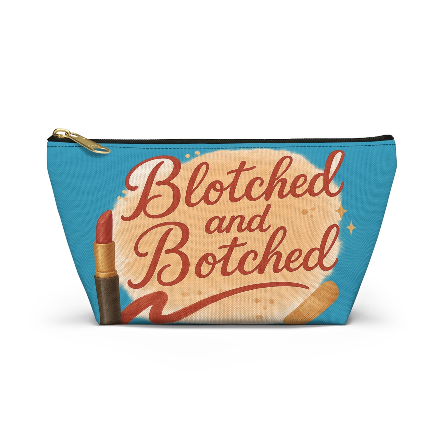 "Blotched and Botched" Charming Accessory Pouch for Love Notes, Makeup Bag, Gift for Her, Cute Storage, Rainbow Design